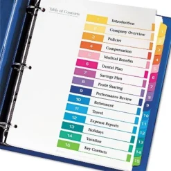 Avery Ready Index Customizable Table Of Contents Asst Dividers 15-Tab Ltr 6 Sets 11197