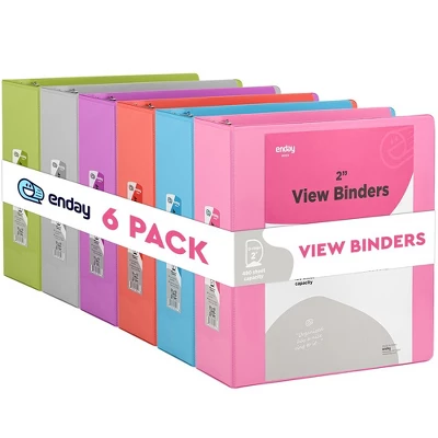 Enday 3-Ring View Binder With 2-Pockets - Multicolor 6 Pack 10 Enday 3-Ring View Binder With 2-Pockets - Multicolor 6 Pack - Image 10