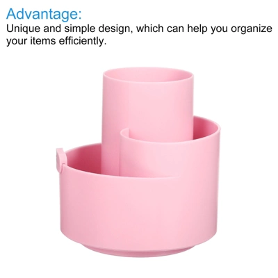 Unique Bargains Rotary Pen Holder 3 Slots 360 Degree Makeup Brush Desktop Stationery Organizer For Office Home 3 Unique Bargains Rotary Pen Holder 3 Slots 360 Degree Makeup Brush Desktop Stationery Organizer For Office Home - Image 3
