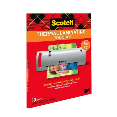 Scotch Letter Size Thermal Laminating Pouches 5 Mil 11 1/2 X 9 50/Pack TP585450 8 Scotch Letter Size Thermal Laminating Pouches 5 Mil 11 1/2 X 9 50/Pack TP585450 - Image 8