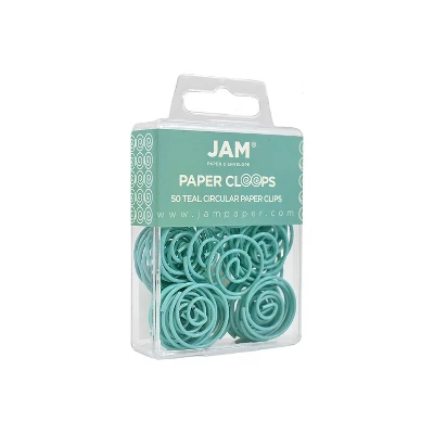 JAM Paper Colored Circular Paper Clips Round Paperclips Teal 2 Packs Of 50 21832066B 1 JAM Paper Colored Circular Paper Clips Round Paperclips Teal 2 Packs Of 50 21832066B