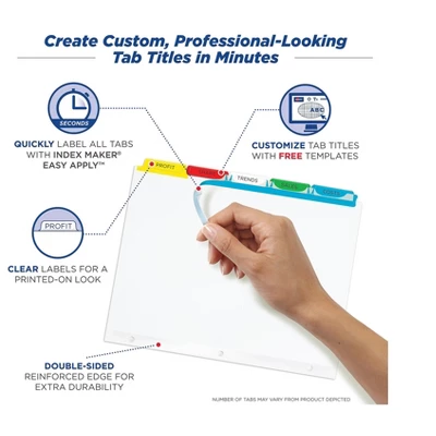 Avery Print & Apply Clear Label Dividers W/Color Tabs 12-Tab Letter 5 Sets 11405 7 Avery Print & Apply Clear Label Dividers W/Color Tabs 12-Tab Letter 5 Sets 11405 - Image 7