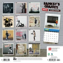 Browntrout 2024 Wall Calendar 12"x12" Banksy's Graffiti