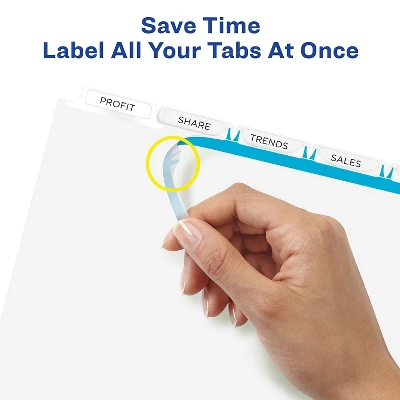 Avery Print & Apply Clear Label Dividers W/White Tabs 5-Tab 11 1/4 X 9 1/4 5 Sets 11440 4 Avery Print & Apply Clear Label Dividers W/White Tabs 5-Tab 11 1/4 X 9 1/4 5 Sets 11440 - Image 4