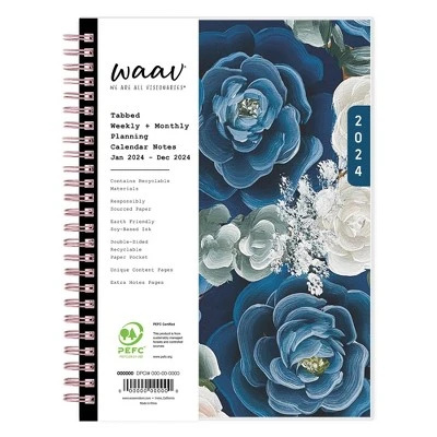 WAAV 2024 Planner With Notes Pages Weekly/Monthly 5.875"x8.625" Frosted Cover Judith 2 WAAV 2024 Planner With Notes Pages Weekly/Monthly 5.875"x8.625" Frosted Cover Judith - Image 2