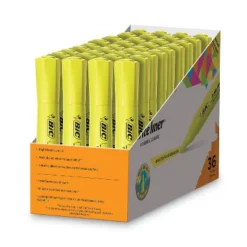 BIC Tank-Style Highlighter Chisel Tip Fluorescent Yellow 36/Pack BLMG36YEL 6 BIC Tank-Style Highlighter Chisel Tip Fluorescent Yellow 36/Pack BLMG36YEL -Office Supplies GUEST 9838c84c 2d05 4103 9c42 17d3f9c48d31