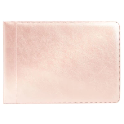 Juvale Rose Gold 7 Ring Business Checkbook Binder With Zipper For Checks, PU Leather, 15 X 11 X 2 In 6 Juvale Rose Gold 7 Ring Business Checkbook Binder With Zipper For Checks, PU Leather, 15 X 11 X 2 In - Image 6