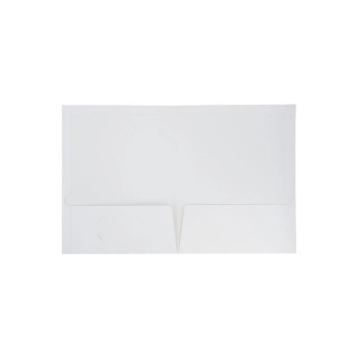 JAM Paper Laminated Glossy 2 Pocket Presentation Folders White 100/Box 385GWHB 1 JAM Paper Laminated Glossy 2 Pocket Presentation Folders White 100/Box 385GWHB