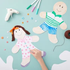 Paper People Cutouts - 36-Pack 16 X 12-Inch Blank People Shapes, 300 GSM Large Person Shapes For Kids Craft DIY, School Art Project