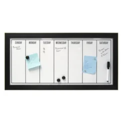13" X 26" Wyeth Framed Magnetic Dry Erase Weekly Calendar Black - DesignOvation -Office Supplies GUEST 9ff68015 1fa9 4de1 a240 9f668fcd1a0e