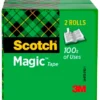 Scotch 810 Magic Tape, 0.50 X 1296 Inch, Matte Clear, Pack Of 2