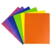 JAM 6pk POP 2 Pocket School Presentation Plastic Folders With Prong Fasteners Primary Colors