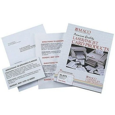 MACO Unruled Microperforated Laser/Ink Jet Index Cards 4 X 6 White 100/Box ML8575 2 MACO Unruled Microperforated Laser/Ink Jet Index Cards 4 X 6 White 100/Box ML8575 - Image 2