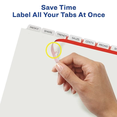 Avery Print & Apply Clear Label Dividers W/White Tabs 8-Tab Letter 50 Sets 11557 4 Avery Print & Apply Clear Label Dividers W/White Tabs 8-Tab Letter 50 Sets 11557 - Image 4