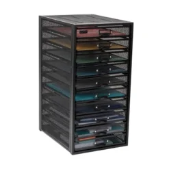 Mind Reader Network Collection Metal Mesh 10 Drawer Desk Organizer Multi-Purpose Black -Office Supplies GUEST a4d55b1b cc89 4c99 b918 e3c5ebccb4c3