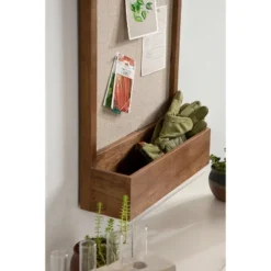 15" X 22" Hutton Framed Fabric Pinboard With Pocket Shelf - Kate & Laurel All Things Decor -Office Supplies GUEST a52383e6 6d24 4649 979a 41a46cdfe7d1