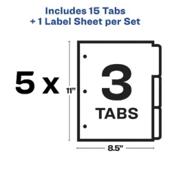 Avery Print & Apply Clear Label Dividers W/White Tabs 3-Tab Letter 5 Sets 11435 -Office Supplies GUEST a58ac229 0f45 4c90 a8c6 4fce0d747223