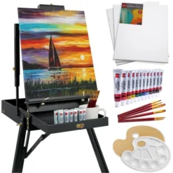 Best Choice Products French Easel, 32pc Beginners Kit Portable Wooden Adjustable Tripod W/ Paint Supplies -Office Supplies GUEST a7894205 d1de 40c7 8996 d6923f70df63