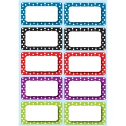 Ashley Productions Die-Cut Magnetic Colorful Dots Labels/Nameplates, 10 Per Pack, 6 Packs