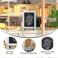 Merrick Lane Set Of 10 Wall Mount Or Tabletop Magnetic Chalkboards With Folding Metal Legs -Office Supplies GUEST aa0dfd0b f2c4 4152 bf83 9774ea74b985