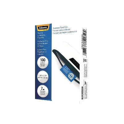Fellowes Laminated Business Pouches Glossy 2-1/4"x3-3/4" 7mil 100/PK 52059 1 Fellowes Laminated Business Pouches Glossy 2-1/4"x3-3/4" 7mil 100/PK 52059