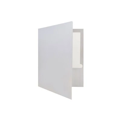 JAM Paper Laminated Two-Pocket Glossy Presentation Folders Silver Bulk 50/Box 385GSIC 3 JAM Paper Laminated Two-Pocket Glossy Presentation Folders Silver Bulk 50/Box 385GSIC - Image 3