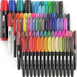 Arteza Ultimate Permanent Marker Set, Assorted Nibs - 80 Pack