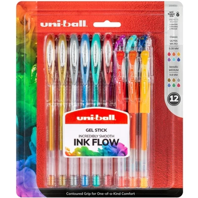 Uni Gel Stick Pen, 0.38 Mm, Assorted Colors, Set Of 12 1 Uni Gel Stick Pen, 0.38 Mm, Assorted Colors, Set Of 12