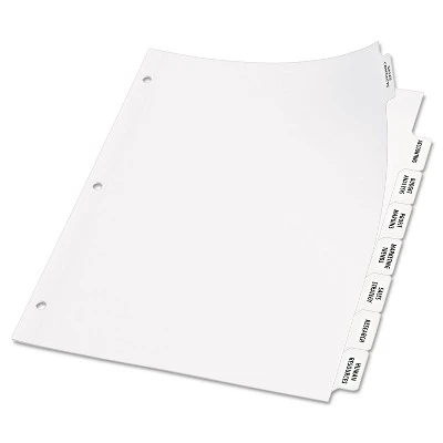 Avery Index Maker Print & Apply Clear Label Dividers W/White Tabs 8-Tab Letter 11491 1 Avery Index Maker Print & Apply Clear Label Dividers W/White Tabs 8-Tab Letter 11491