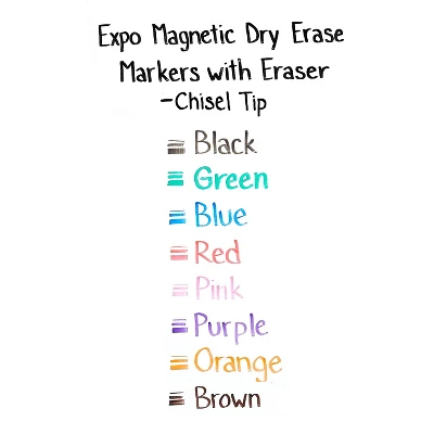 EXPO Magnetic Dry Erase Marker Chisel Tip Assorted 8/Pack 1944741 5 EXPO Magnetic Dry Erase Marker Chisel Tip Assorted 8/Pack 1944741 - Image 5