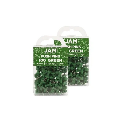 JAM Paper Colored Pushpins Green Push Pins 2 Packs Of 100 (2242954A) 3 JAM Paper Colored Pushpins Green Push Pins 2 Packs Of 100 (2242954A) - Image 3
