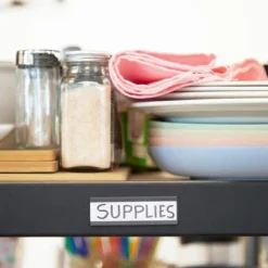 Bright Creations Set Of 50 Magnetic Label Holders With Paper Inserts & Clear Protector Film For Shelf Bins, 1x3 Inches