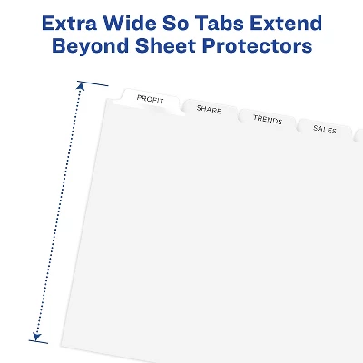 Avery Print & Apply Clear Label Dividers W/White Tabs 5-Tab 11 1/4 X 9 1/4 5 Sets 11440 6 Avery Print & Apply Clear Label Dividers W/White Tabs 5-Tab 11 1/4 X 9 1/4 5 Sets 11440 - Image 6