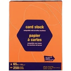 MyOfficeInnovations Brights Cardstock Paper 65 Lbs 8.5" X 11" Bright Orange 250/PK 862158
