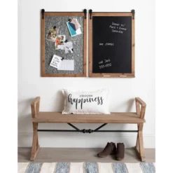 21.5" X 2" Cates Barn Door Wood Framed Chalkboard Rustic Brown - Kate And Laurel -Office Supplies GUEST b49d0eb8 97a5 4421 86ed 091ed96406df