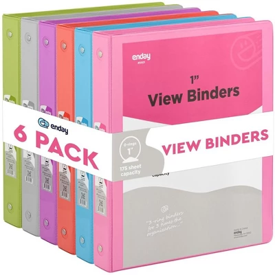 Enday 3-Ring View Binder With 2-Pockets - Multicolor 6 Pack 8 Enday 3-Ring View Binder With 2-Pockets - Multicolor 6 Pack - Image 8