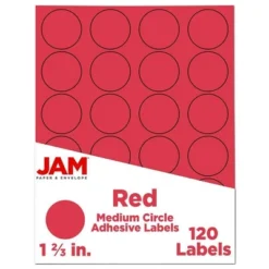 JAM Paper Circle Sticker Seals 1 2/3" 120ct -Office Supplies GUEST b74f6d53 32d4 49fa a3d7 9bef3513eb27