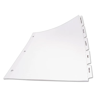 Avery Print & Apply Clear Label Dividers W/White Tabs 5-Tab Letter 5 Sets 11436 2 Avery Print & Apply Clear Label Dividers W/White Tabs 5-Tab Letter 5 Sets 11436 - Image 2