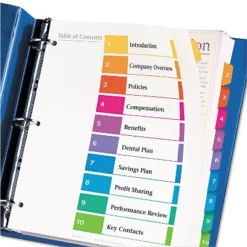 Avery Ready Index Customizable Table Of Contents Asst Dividers 10-Tab 11 X 9 1/2 11165 -Office Supplies GUEST ba0b4a1c 12f0 4569 9ddd 430c90147d0b