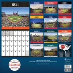 TF Publishing 2024 Wall Calendar 12"x12" Ballparks -Office Supplies GUEST bab22f7b 541b 4819 88a6 c55efb989db1