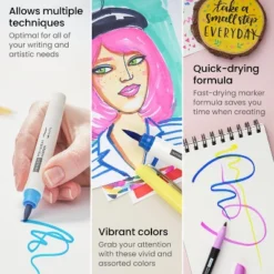 Arteza Ultimate Permanent Marker Set, Assorted Nibs - 80 Pack -Office Supplies GUEST c2d317ce 5c0f 4da0 a560 a297cc266048