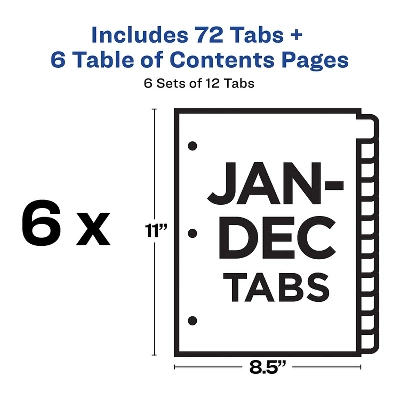 Avery Pre-Printed Monthly Dividers Customizable Table 11830 4 Avery Pre-Printed Monthly Dividers Customizable Table 11830 - Image 4