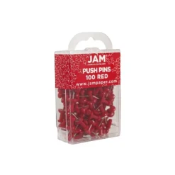 JAM Paper Colored Pushpins Red Push Pins 2 Packs Of 100 2242955A