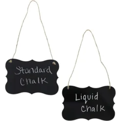 Juvale 6-Pack Black Hanging Acrylic Chalkboard Message Board Signs Liquid & Standard Chalk 4 X 6 In -Office Supplies GUEST d133b10d 0c7a 40ff 8723 855d99c3ec50