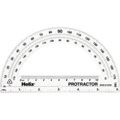 Helix 180 Degree Standard Protractor, 6", Pack Of 25