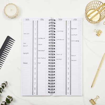 Stockroom Plus Floral Nail & Hair Stylist Salon Appointment Book, Undated Daily & Hourly Planner Organizer, 5 X 13.5 In 2 Stockroom Plus Floral Nail & Hair Stylist Salon Appointment Book, Undated Daily & Hourly Planner Organizer, 5 X 13.5 In - Image 2