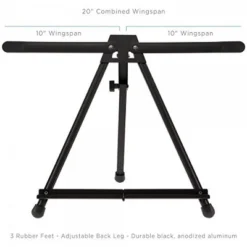 SoHo Urban Artist Black Aluminum Tabletop Easel Stand, Portable Easel For Display, Painting Canvas And More