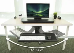 Mount-It! Sit Stand Keyboard Tray, Height Adjustable Under Desk Keyboard And Mouse Drawer With Ergonomic Wrist Rest Pad -Office Supplies GUEST d8eb78e5 7955 474c 9204 782eb22c90e6