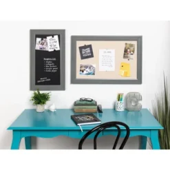 27.5" X 18.5" Bosc Framed Linen Fabric Pinboard Gray - DesignOvation 7 27.5" X 18.5" Bosc Framed Linen Fabric Pinboard Gray - DesignOvation -Office Supplies GUEST da87aa62 8ec8 4e17 b445 bb661b99e24b