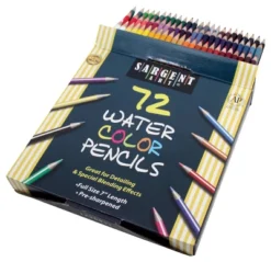 Sargent Art Watercolor Pencils, Thick Tips, Assorted Colors, Set Of 72